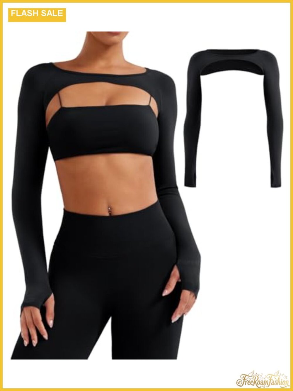 Seamless Long Sleeve Shrug Women Gym Crop Top Workout Bolero Thumb Holes